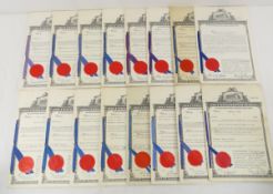 16 Vintage Patent Certificates 1929 - 1968
