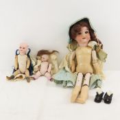 2 Antique Armand Marseilles Dolls & Bisque Head