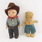 Vintage Buddy Lee and Sailor Oil Cloth Doll