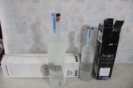 2 Belvedere Vodka Store Display Bottles 3-6 Liters