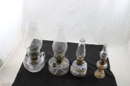 4 Antique Oil Lamps