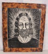 Jesus Print Decoupage on Board 36