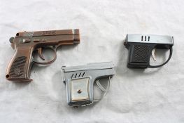 3 Pistol Figural Lighters