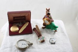 Elgin Pocket Watch, Armitron Pocket Wenger Knife