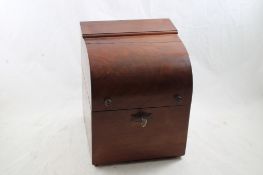 Antique Wood Tea/Medicine/Spice Caddy w/Key