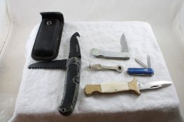 3 Folding Lock Blade Knives Guidesman, Victorinox