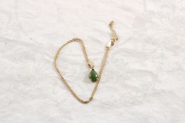 14kt B.A.B. Gold Chain w/Jade Pendant 2.1 Grams