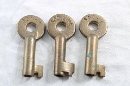 3 Brass Soo Line Railroad Keys