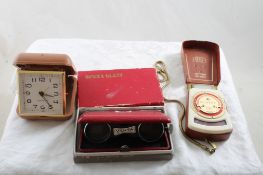 Opera Glasses, Light Meter, Alarm Clock