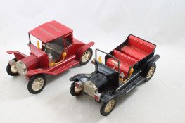 2 Made in Japan Tin Friction Jalopies 8 3/4