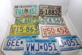 9 Minnesota/S.D./Oklahoma License Plates