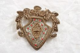 Handcrafted Bullion Patch Conversion Brooch 2 1/2