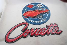 2 GM Corvette Metal Signs Open Roads Brands
