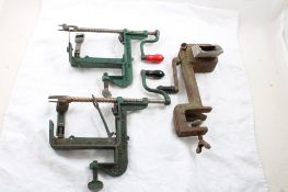 2 Apple Peelers/Corers, Antique Pea Sheller