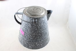 Black Snow on Mtn. Pearl Enamel Cowboy Coffee Pot