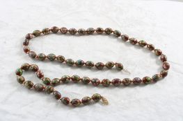 14k Gold Fine Cloisonne Beaded Necklace 27