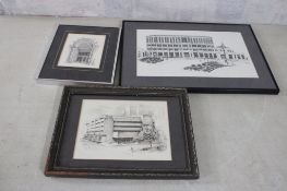 3 Signed Pen & Ink Prints by Delsey & Greenwaldt