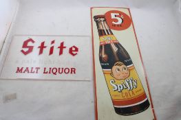 Spiffy Cola Metal Sign & Stite Malt Liquor Sign