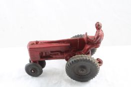 Auburn Rubber Toy Tractor with Driver 5 1/4