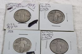 4 Standing Liberty Silver Quarters