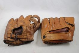 Phil Rizzuto & Joe Medwick HOF Baseball Gloves