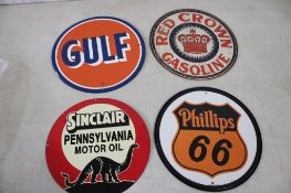 4 Gasoline & Oil Metal Signs