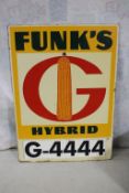 Funk's G-Hybrid Corn Masonite Sign