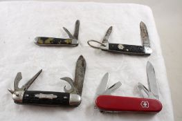 4 Pocket Knives 2 Imperial, Victorinox, Utica GS