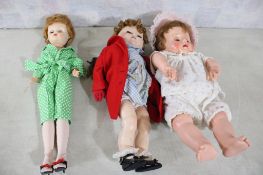 3 1950's Dolls Vinyl & Hard Plastic
