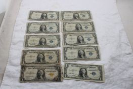 10 1935 $1 Silver Certificates 1 is Gold Seal