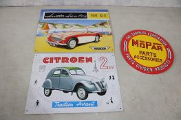 3 Auto Advertising Metal Signs