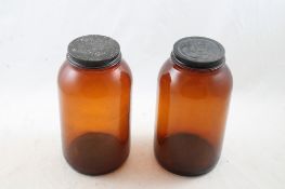 2 Brown Owens Illinois Glass Company 1 Qt Jars