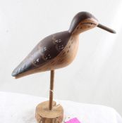 Handcarved Folk Art Sandpiper Bird Figure 11