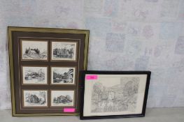 2 Framed Artists Drawings/Prints