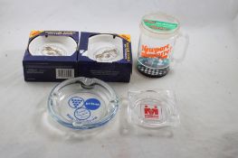 Advertising Ashtrays & Cigarette Mug w/Race Car