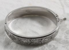 Binder Bros Sterling Silver Bangle Bracelet Etched