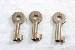 3 Brass Soo Line Railroad Keys