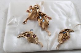 1940's Art Nouveau Demi-Parure Brooch/Earrings