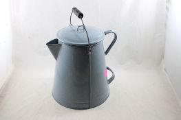 Blue Enamelware Cowboy Coffee Pot