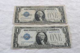 2 $1 Silver Certificates Funny Backs