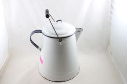 Blue & White Enamelware Cowboy Coffee Pot