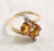 14k Gold Size 5 1/4 Ring 2.9 Grams with Stones