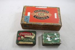 Harvester Cigar Box, Fulvous & Yale Tobacco Tins