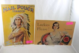 2 Metal Advertising Tobacco Signs Lucky Strike