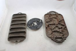 Cast Iron Griswold Dampener, Puzzle Mold, Corn Pan