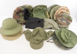 Various Military Sun & Field Hats, Cold Weather