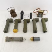10 WWII Army Flashlights, Lanterns
