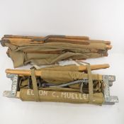 2 WWII US Army Wood Frame Cots, Name ID