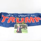 Donald Trump Signed Photo & Trump Flag