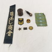 WWII Japanese Naval Insignia, Grenade Shell & More